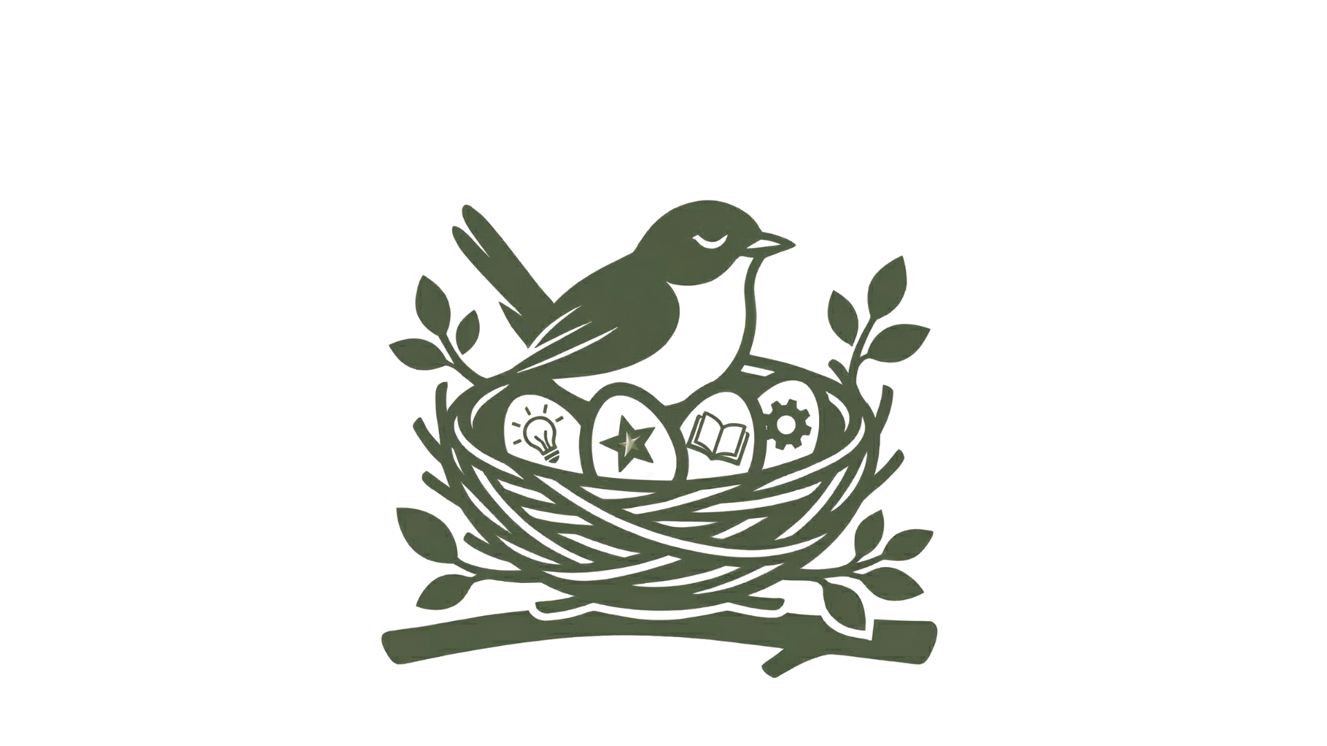 Wren perched high, surveying organized work below with pride