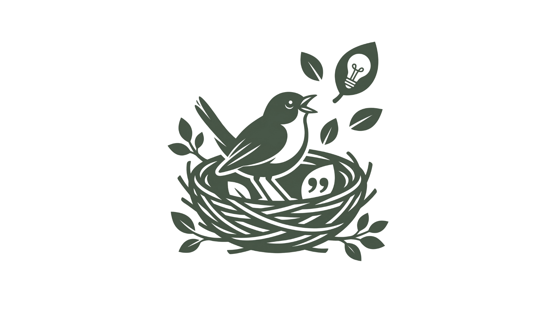 Wren looking up at floating sparks — ideas arriving naturally