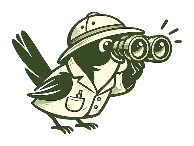 Wren the explorer scouting trends with binoculars